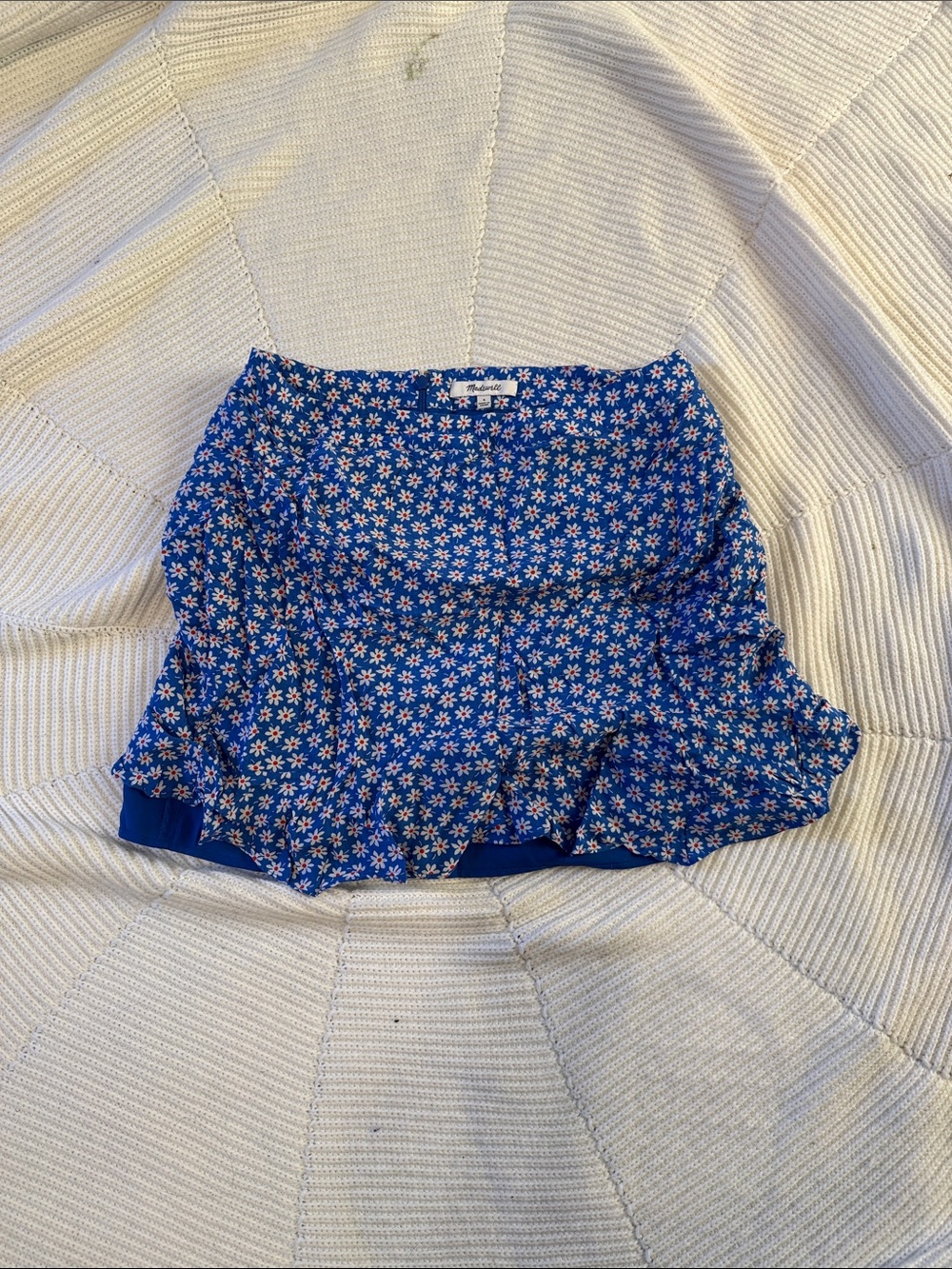 Madewell Royal Blue Daisy Tiered Mini Skirt